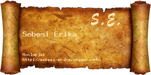 Sebesi Erika névjegykártya